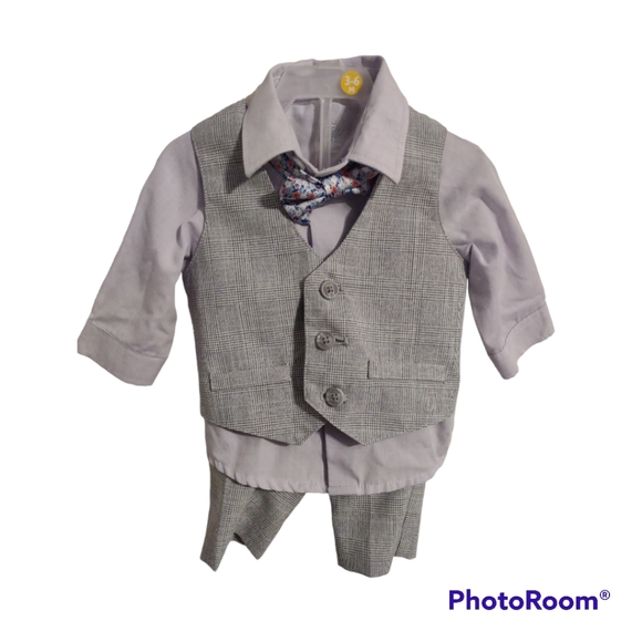 Two pcs Wonder Nation 0-3 months Baby Boy Dressy & Overall Clothes - Picture 4 of 8